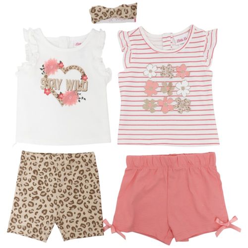 Set de 5 piezas multicolor con estampado para bebé niña
