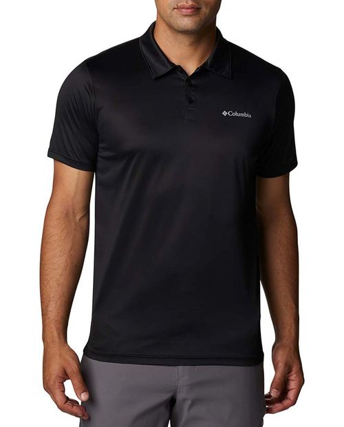 Camisa polo Columbia Hike negra sólida para hombre