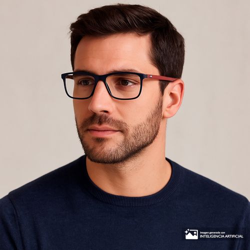Aro completo rectangular Tommy Hilfiger de acetato para hombre