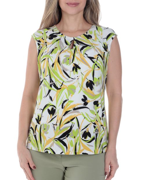 Blusa Kasper Separates formal estampada manga corta para mujer