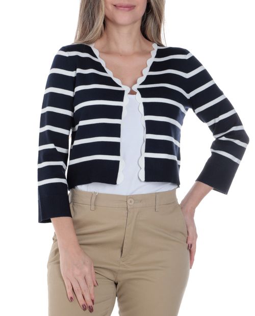 Suéter Cable and Gauge cárdigan rayado para mujer
