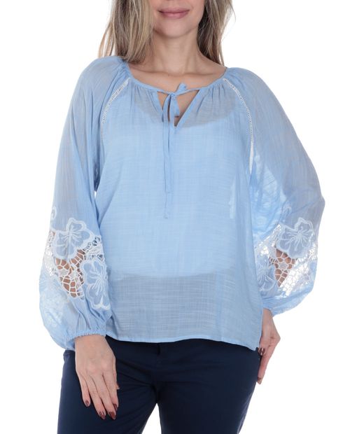 Blusa VS Sport casual azul manga larga para mujer