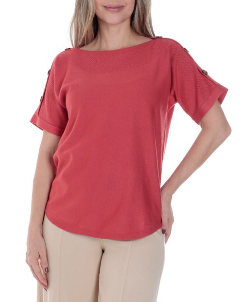 Blusa Cable and Gauge formal manga corta para mujer