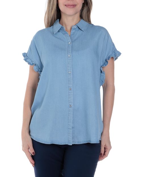 Blusa VS Sport camisera denim manga corta para mujer