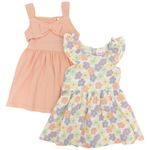 104820894-Set-de-2-vestidos-bicolor-con-estampado-floral-para-bebe-niña