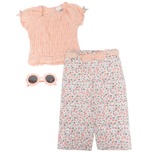 Conjunto de 3 piezas bicolor con estampado para niña
