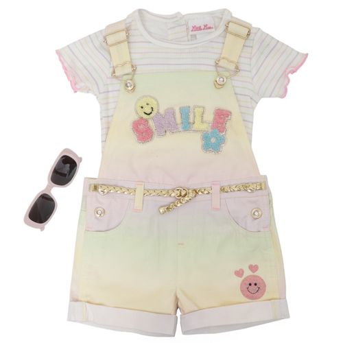 Conjunto de 4 piezas bicolor con estampado para niña