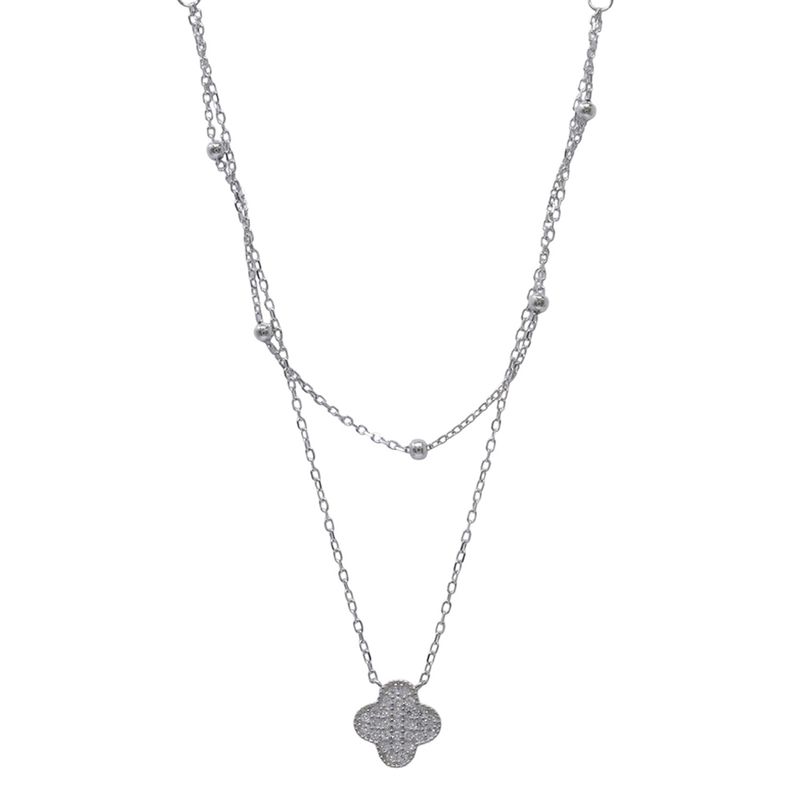 104865564-Collar-doble-con-dije-de-trebol-de-plata--2mm-16--para-mujer