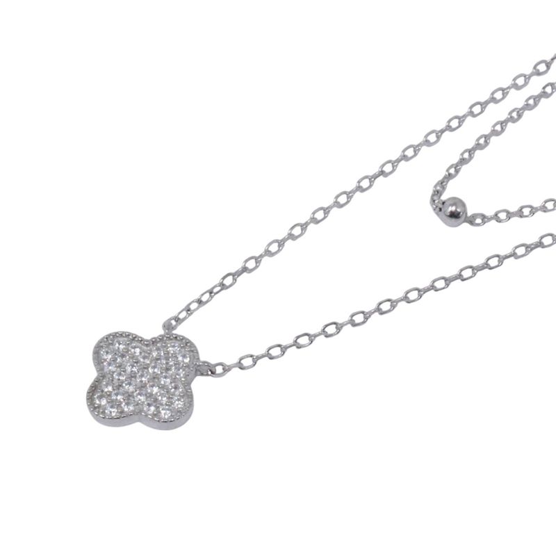 104865564-Collar-doble-con-dije-de-trebol-de-plata--2mm-16--para-mujer