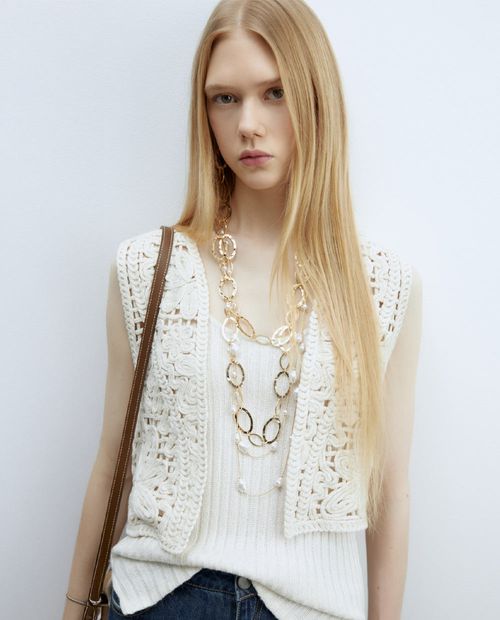 Chaleco Sfera beige para mujer