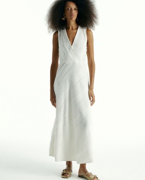Vestido Sfera maxi blanco sin mangas para mujer