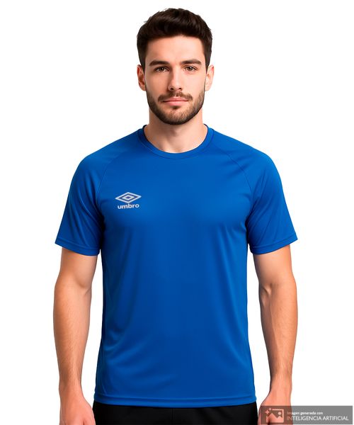 Camiseta deportiva running Umbro azul estampada para hombre
