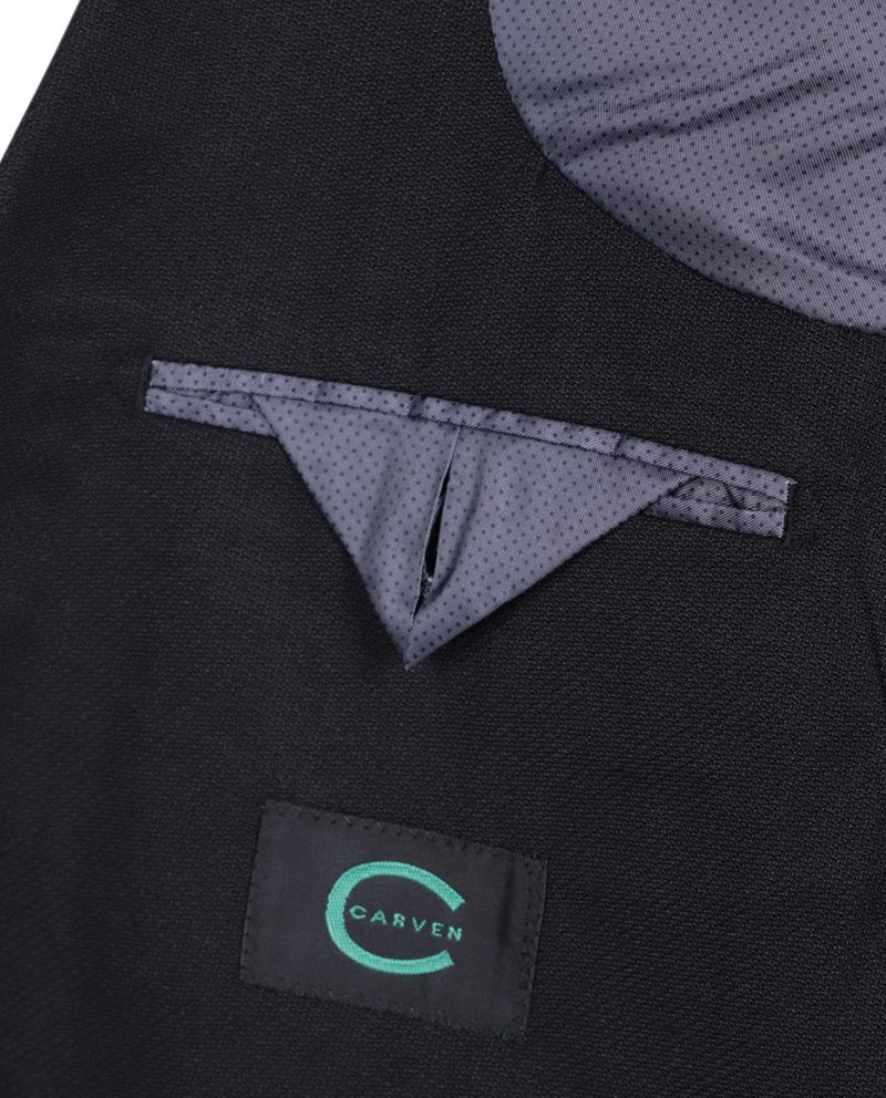 104848261-Blazer-slim-fit-Carven-negro-solido-para-hombre