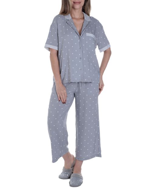 Pijama con pantalón Tahari con puntos para mujer