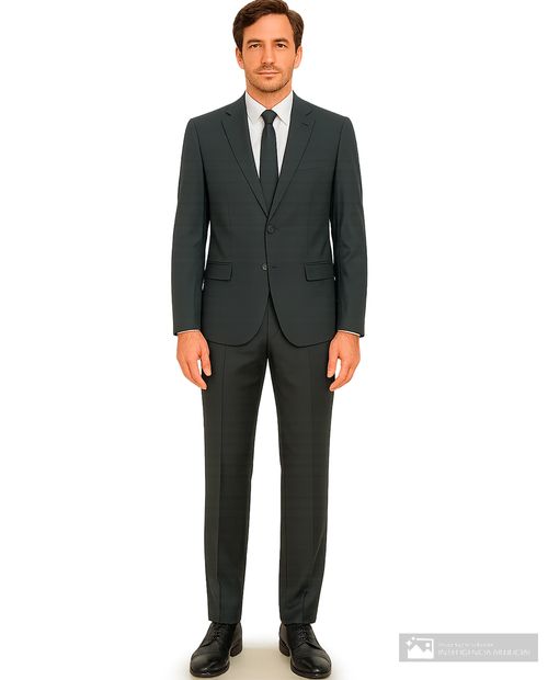 Traje regular fit Carven negro sólido para hombre