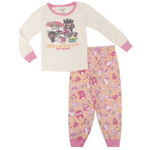 Pijama de 2 piezas bicolor con estampado Hello Kitty para niña