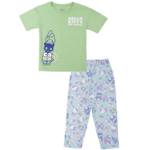Pijama de 2 piezas bicolor con estampado Hello Kitty para niña