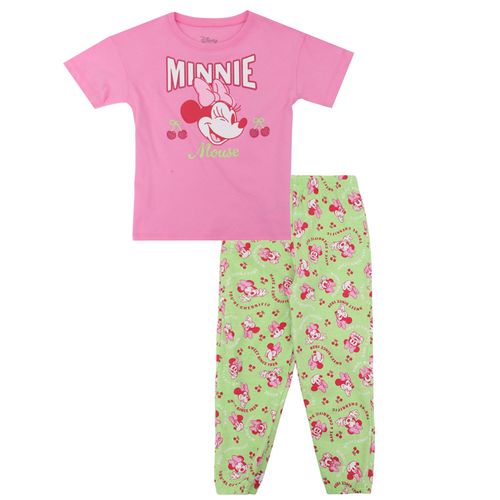 Pijama de 2 piezas bicolor con estampado Minnie Mouse para niña