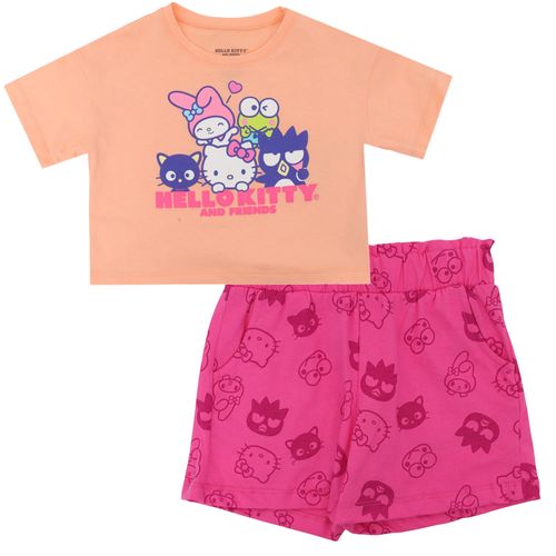Conjunto de 2 piezas bicolor con estampado Hello Kitty para niña