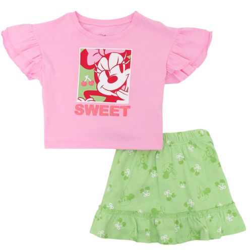 Conjunto de 2 piezas bicolor con estampado Minnie Mouse para niña