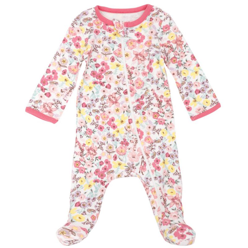 104955310-Set-de-2-pijamas-bicolor-con-estampado-floral-para-bebe--niña