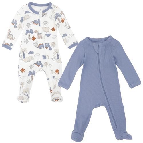 Set de 2 pijamas bicolor con estampado para bebé  niño