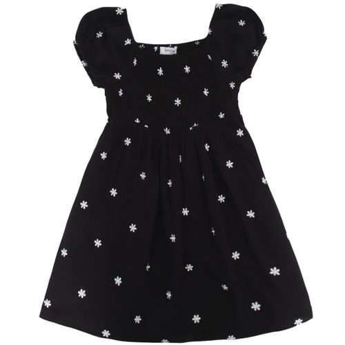 Vestido negro con bordado para niña