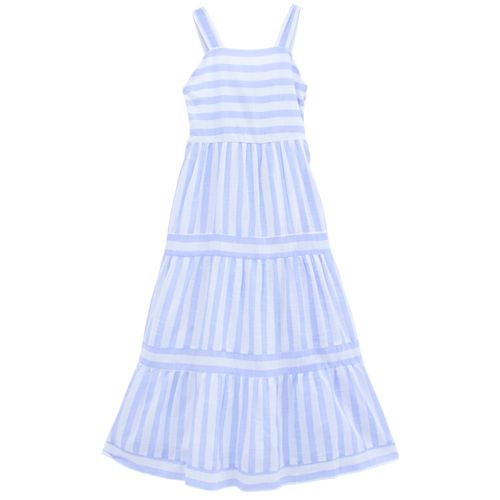 Vestido bicolor a rayas para niña