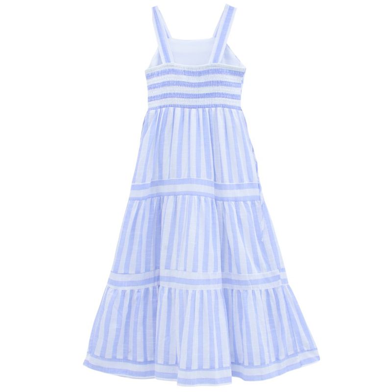 Vestido Celeste Vestido De Rayas Azul Y Blanco Vestido Niña Rayas