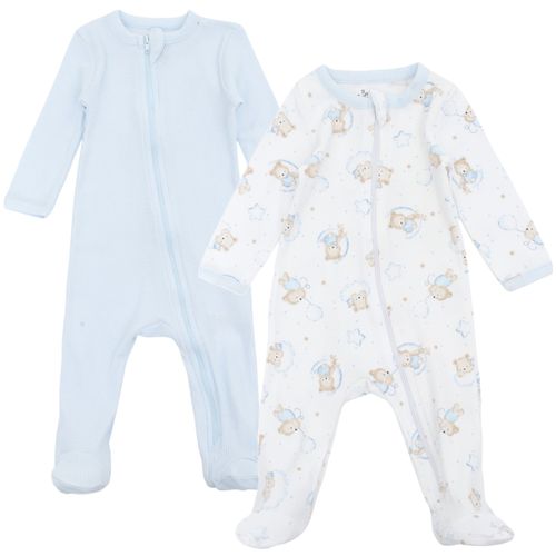 Set de 2 pijamas bicolor con estampado para bebé  niño