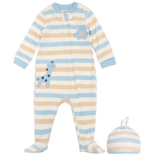 Pijama bicolor a rayas para bebé niño