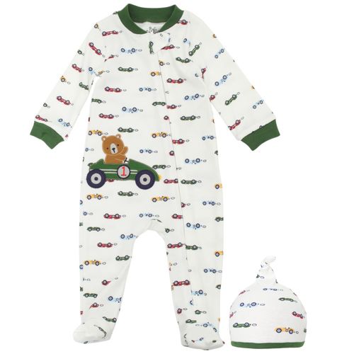 Pijama blanca con estampado de ositos para bebé niño