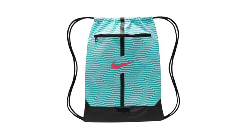 Bolso deportivo tipo morral Nike Aurora estampado verde con negro
