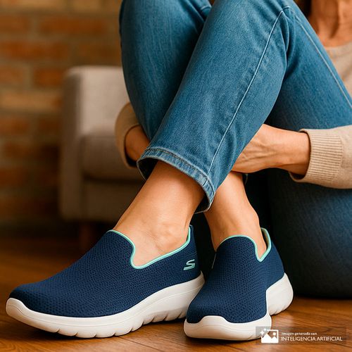 Zapato casual Skechers color azul para mujer