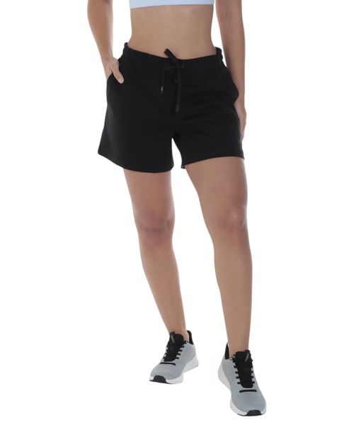 Short deportivo Boomerang negro sólido para mujer