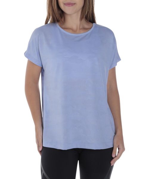 Camiseta deportiva Boomerang celeste con textura para mujer