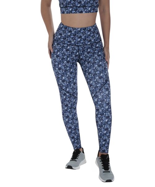 Leggings deportiva Boomerang azul estampado para mujer