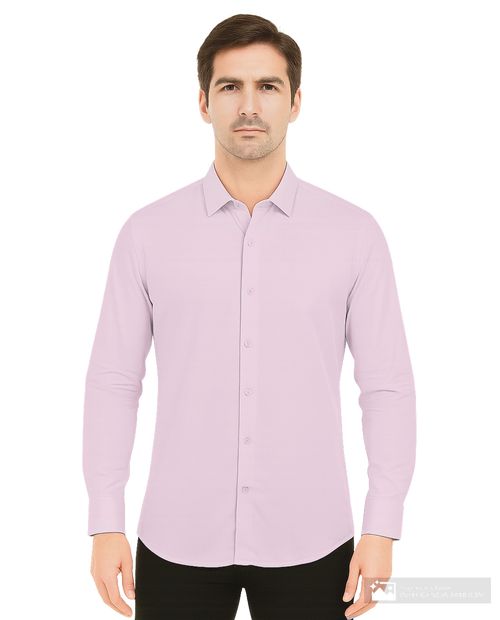 Camisa de vestir con textura rosa inesperada para hombre