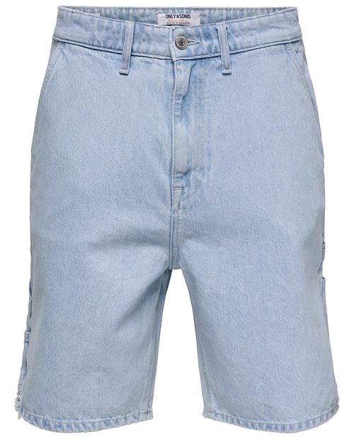 Short carpintero Only & Sons corte recto celeste denim para hombre