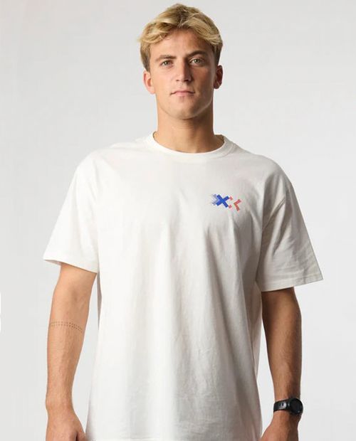 Camiseta Blue Banana regular fit blanca estampada para hombre