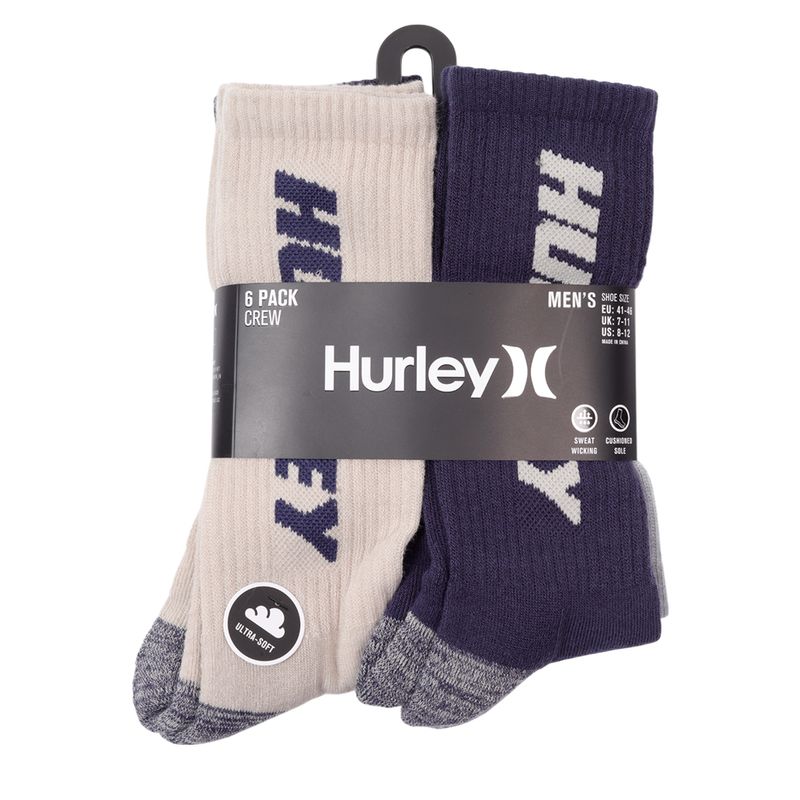 104843389-Pack-de-6-pares-de-calcetines-crew-Hurley-multicolores-para-hombre