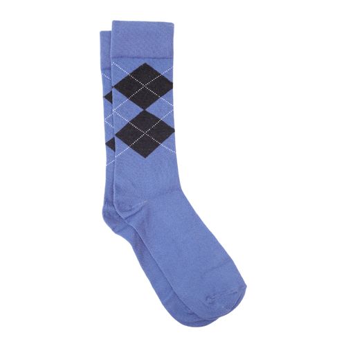 Par de calcetines crew Unexpected celeste con rombos para hombre