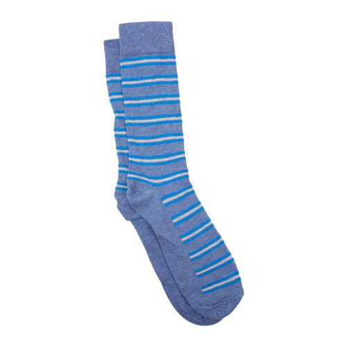 Par de calcetines crew Unexpected celeste con rayas para hombre