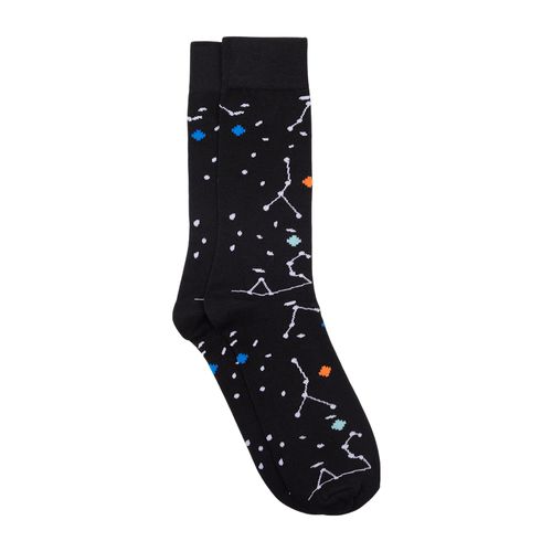 Par de calcetines crew Unexpected negro estampado de constelación para hombre