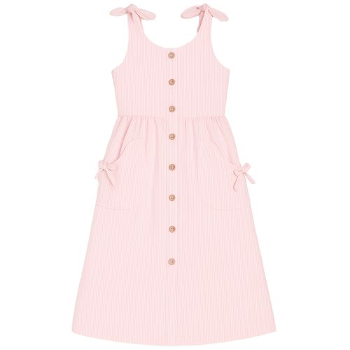 Vestido bicolor a rayas para niña