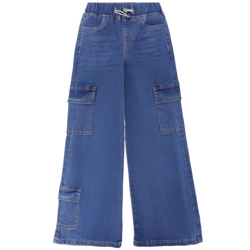 Jeans azul sólido para niña