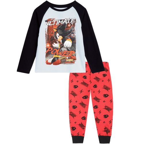 Pijama de 2 piezas bicolor con estampado Sonic para niño