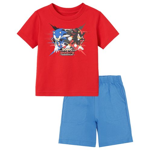 Conjunto de 2 piezas bicolor con estampado Sonic para niño