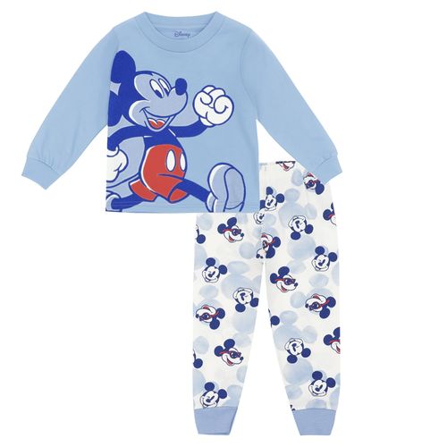 Pijama de 2 piezas bicolor con estampado Mickey Mouse para niño