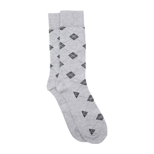 Par de calcetines crew Unexpected gris con rombos para hombre